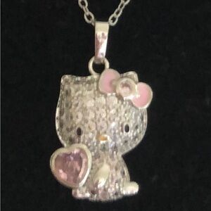 NWT Swarovski Elements Hello Kitty Necklace